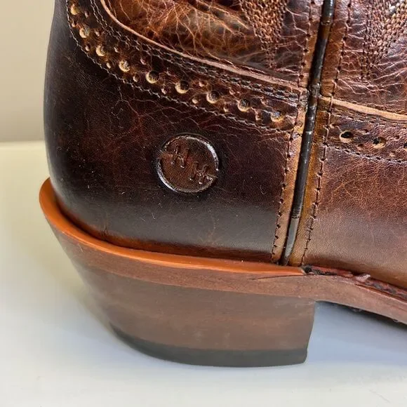 DOUBLE H Boots Leather Square Toe Cowboy 314379 Brown DOUBLE H Boots Mens 7.5 D Brown Leather Square Toe Cowboy  main image 4